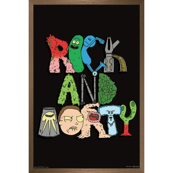 Rick And Morty - Sign Wall Poster, 22.375" x 34", Framed