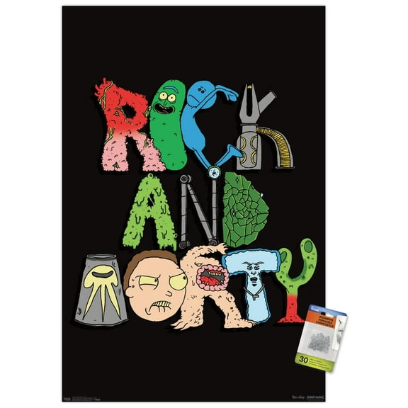 Rick And Morty - Sign Wall Poster with Push Pins, 22.375" x 34"