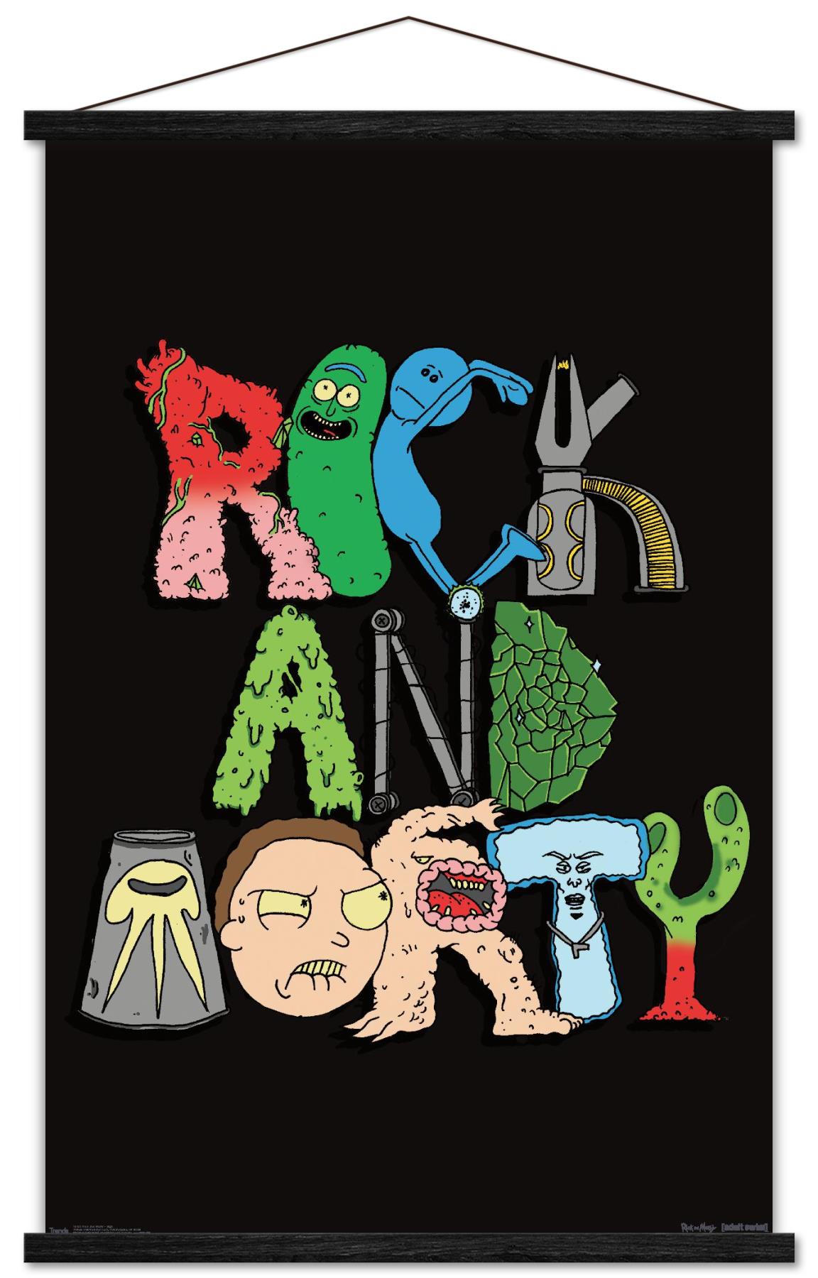 Rick And Morty - Sign Wall Poster with Wooden Magnetic Frame, 22.375" x 34"