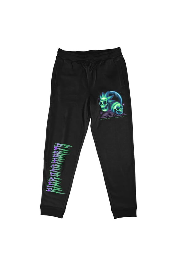 Rick And Morty Skulls and Metal Title Men's Black Jogger-Medium