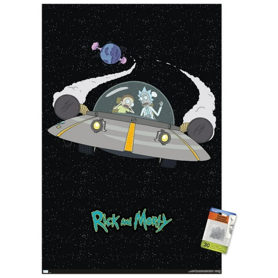 Rick And Morty - Space Wall Poster with Pushpins, 22.375" x 34"