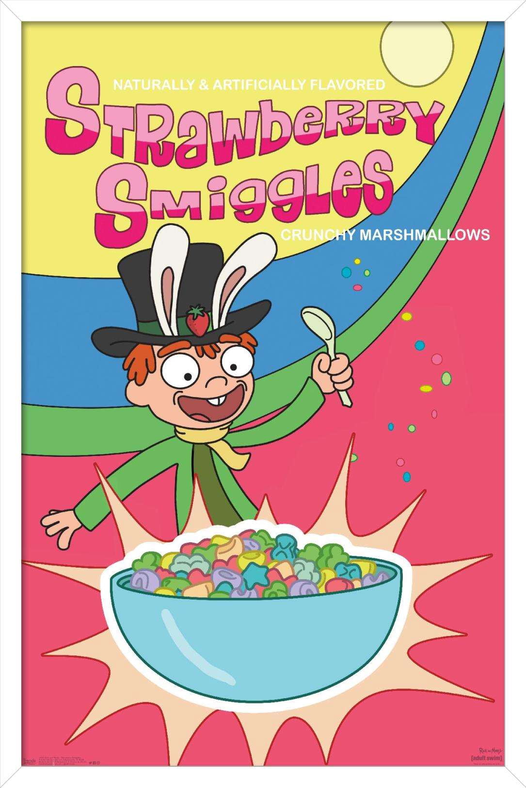 Rick And Morty - Strawberry Smiggles Wall Poster, 14.725" x 22.375", Framed