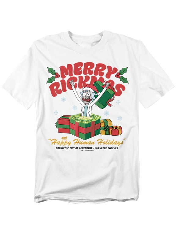 T-Shirt Christmas Merry Rickmas Presents Unisex Graphic Tee For Men & Women
