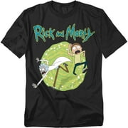 Rick And Morty Rainbow Playing Card Graphic T-Shirt For Men - Adult Fan Tee, Black