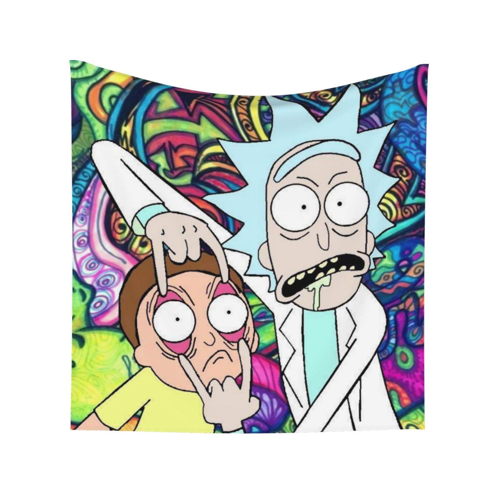 Rick And Morty Tapestry, Anime Wall Tapestries, Hippie Anime Poster For