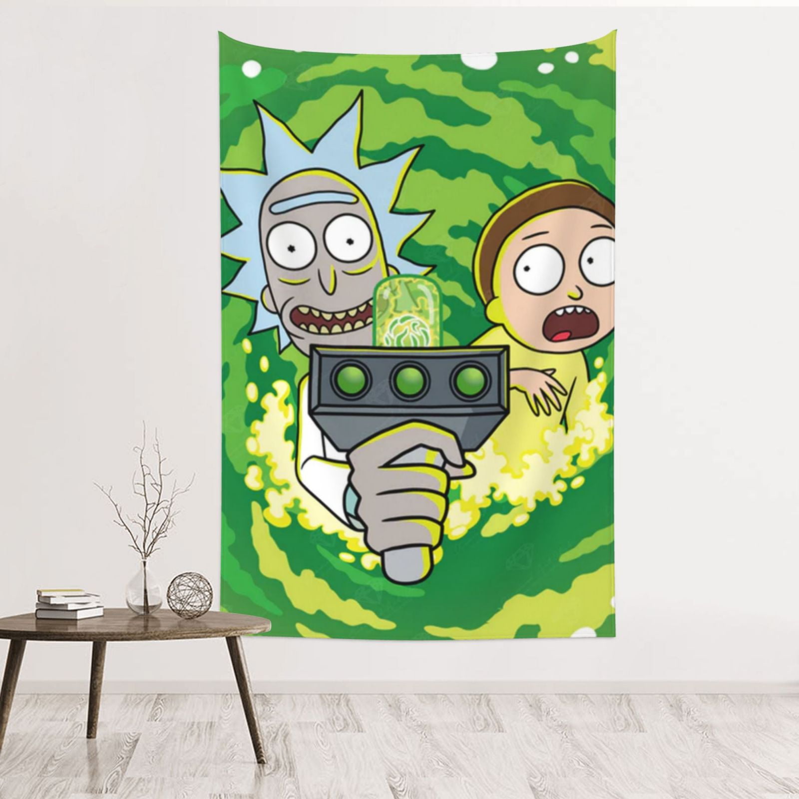 Rick And Morty Tapestry, Anime Wall Tapestries, Hippie Anime Poster For