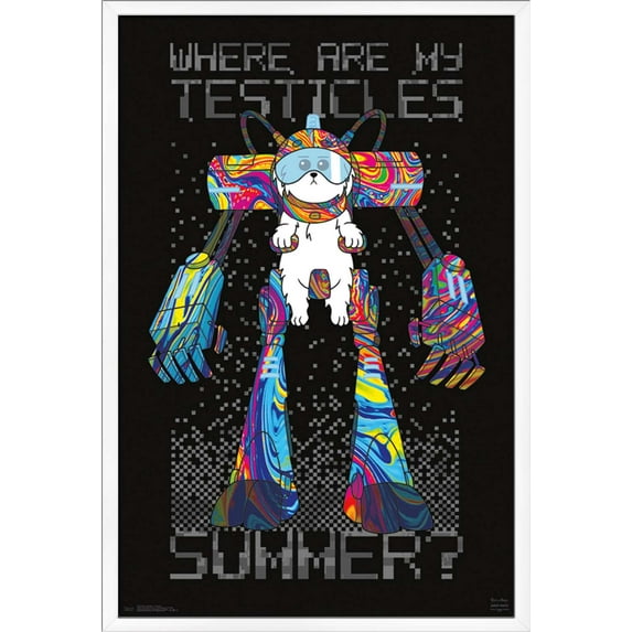 Rick And Morty - Testicles Wall Poster, 22.375" x 34", Framed