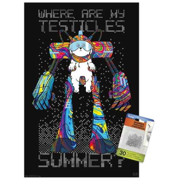 Rick And Morty - Testicles Wall Poster with Push Pins, 14.725" x 22.375"
