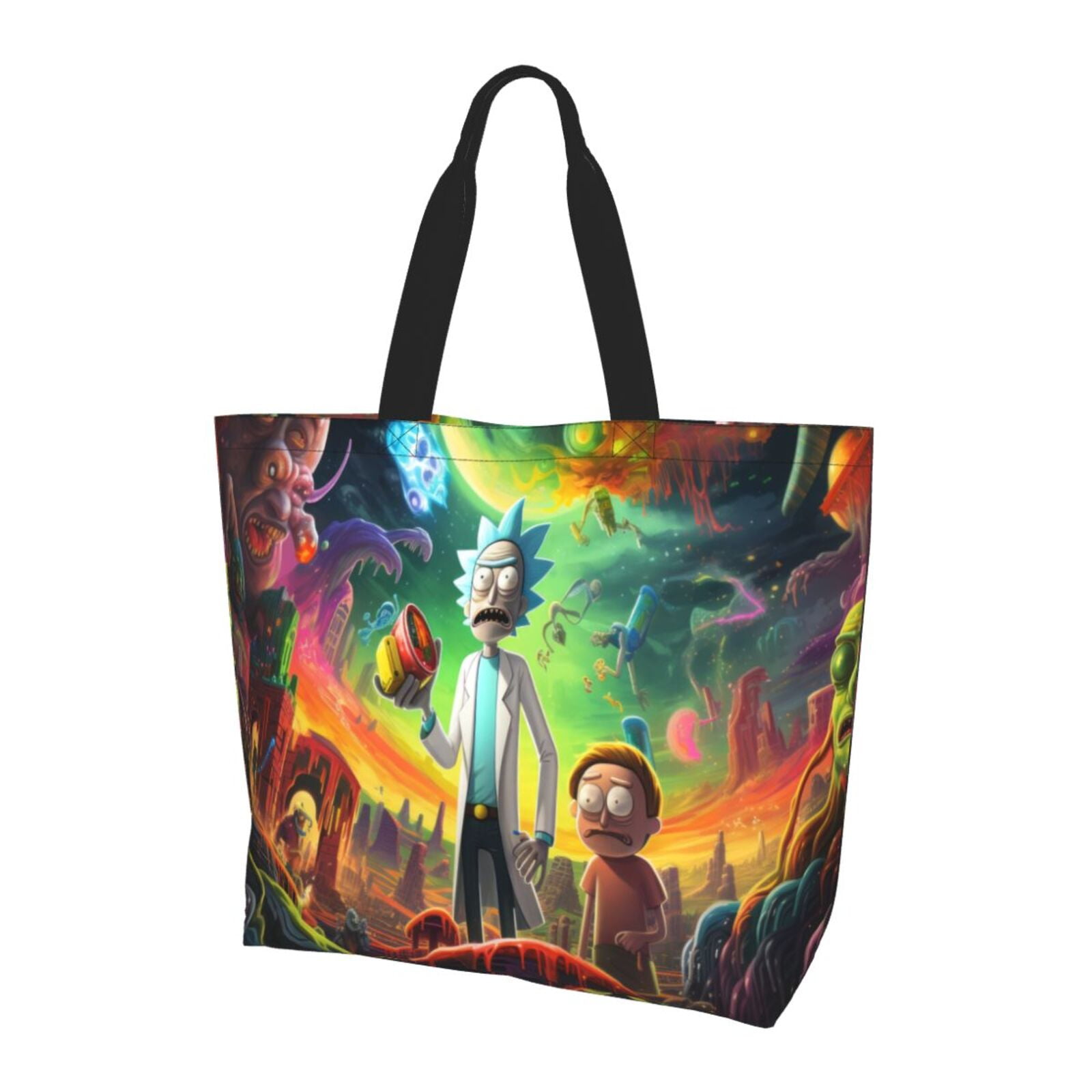 Rick And Morty Tote Bag Large Capacity Shopping Bag Portable Handbag ...