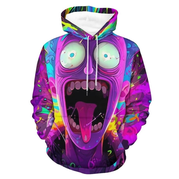 Rick And Morty Unisex Adult Hoodie Casual Hooded Sweatshirt Pullover Novelty 3D Printed Sweater Jacket L