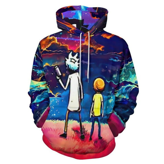 Rick And Morty Unisex Sweatshirts Loose Pullover Sweater Hooded Hoodie 3D Printing Jacket Winter Fall Clothes S