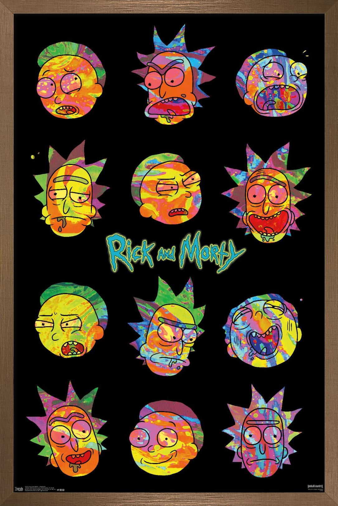Rick And Morty - Vaporwave Wall Poster, 22.375" x 34", Framed