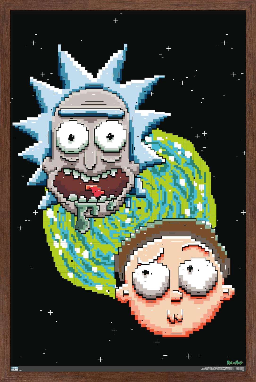 Rick And Morty - Video Game Wall Poster, 14.725" x 22.375", Framed
