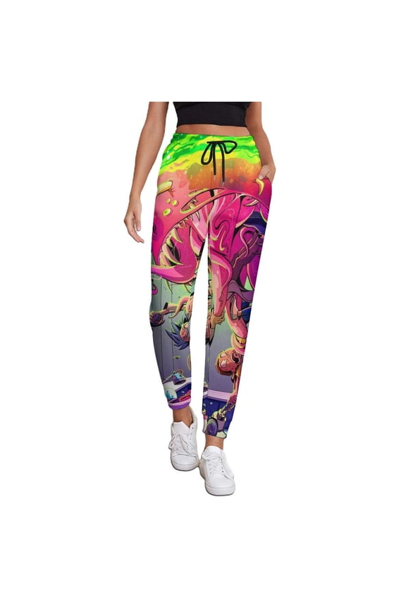 Rick And Morty Women's Jogger Track Pants Print Drawstring Lounge Sweatpants Casual Trousers for Yoga, Workout 3XL