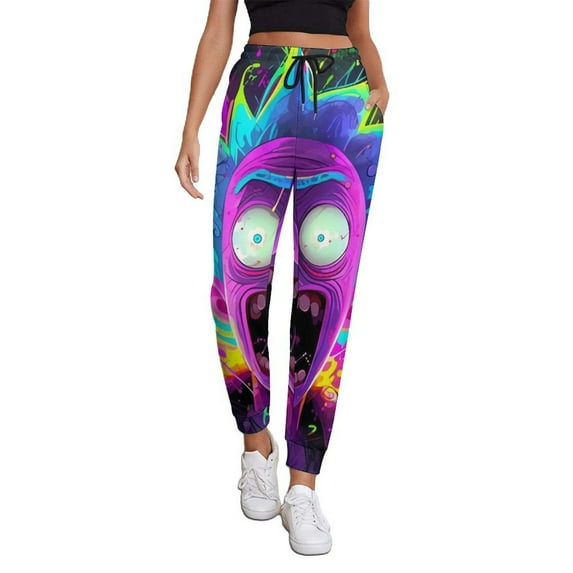 Rick And Morty Women's Jogger Track Pants Print Drawstring Lounge Sweatpants Casual Trousers for Yoga, Workout S