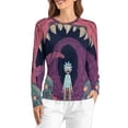 thumbnail image 1 of Rick And Morty Women’s Pajama Top 3D Digital Print Sleepwear Trendy Crewneck Pullovers Long Sleeve Shirts S, 1 of 8