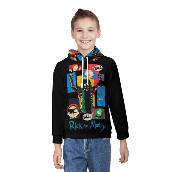 Rick And Morty Youth Hoodies Boys Girls 3D Printed Sweatshirt Fall Winter Clothes Long Sleeves Pullover Sweater S