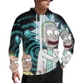thumbnail image 1 of Rick And Morty Zip Up Hoodies Unisex Realistic 3D Print Sweatshirt Long Sleeve Hooded Jacket Coat 2XL, 1 of 8