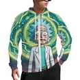 thumbnail image 1 of Rick And Morty Zip Up Hoodies Unisex Realistic 3D Print Sweatshirt Long Sleeve Hooded Jacket Coat 5XL, 1 of 8