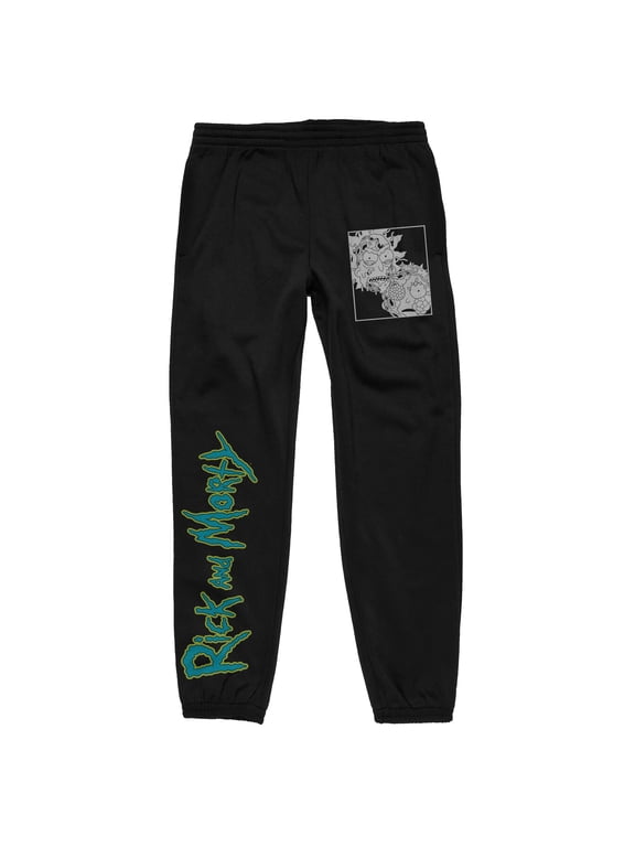 Rick And Morty Zombie Characters Men's Black Sweatpants-XL