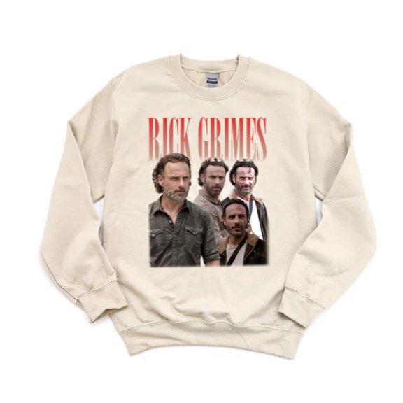Rick Grimes Walking Dead Vintage TV Show Andrew Lincoln Sheriff Horror Fan Sweatshirt, for men & women, up to size 5XL