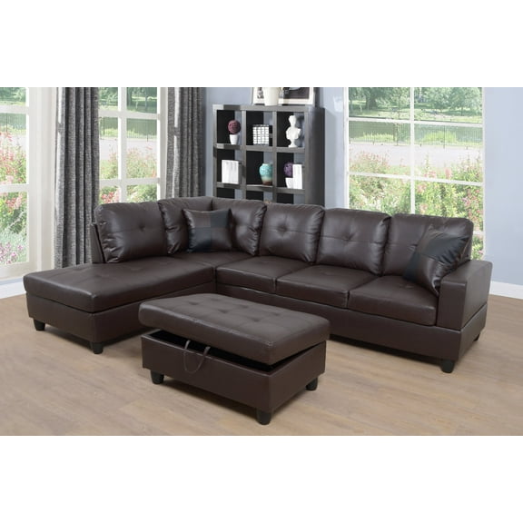 Rick Left Hand Sectional Sofa Set with otttoman