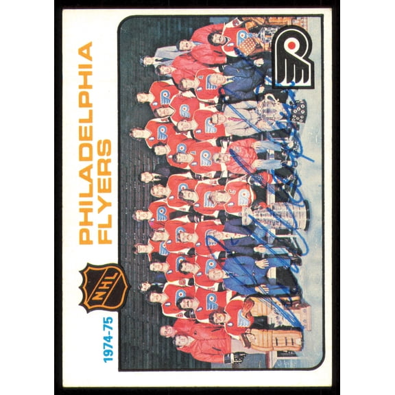Rick MacLeish Autographed 1975-76 Topps Card #95 Philadelphia Flyers SKU #255373