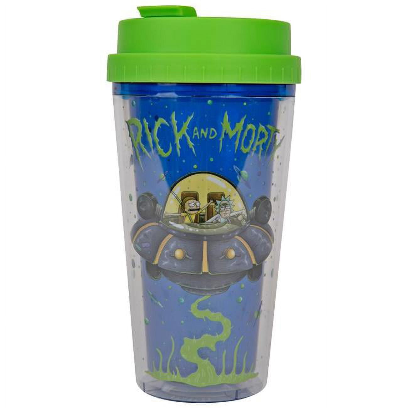 Rick and Morty Portal Carnival Plastic 20 oz. Travel Cup with Straw Black