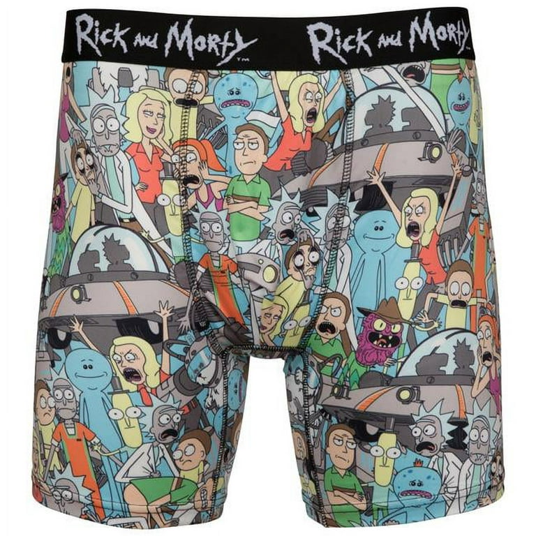 Rick & Morty 855051-xlarge Rick & Morty Character Collage Boxer Briefs -  Extra Large 