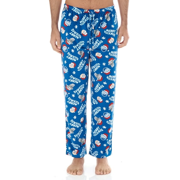 Rick & Morty 865796-large-36- Rick & Morty Psych Head Plush Sleep Pants, Black - Large - 36-38