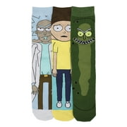 Rick & Morty Animigos Characters Mens 3-Pack Casual Crew Socks
