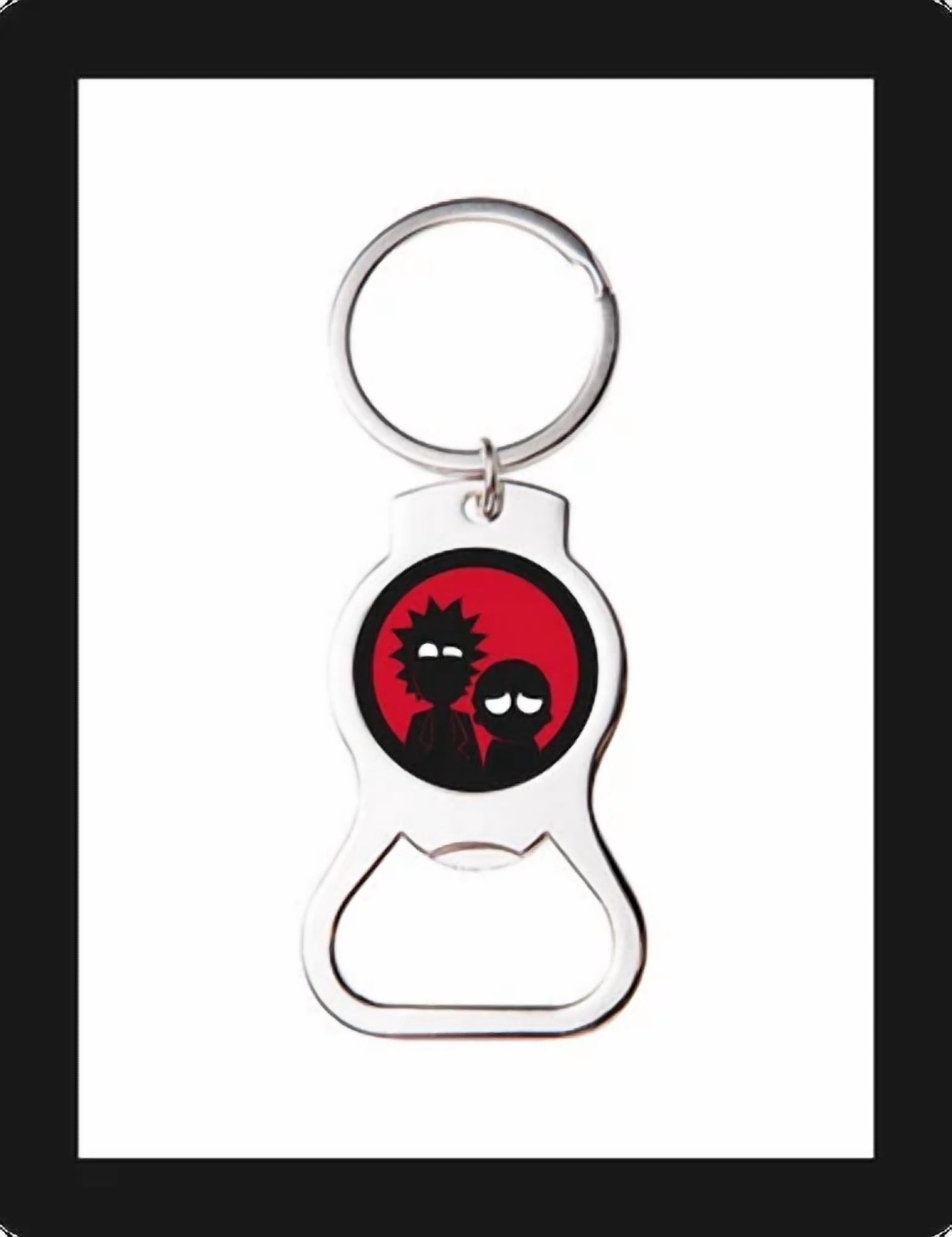 Rick & Morty Black & Red Custom Bottle Opener Keychain Key Ring Cool Unique Gift