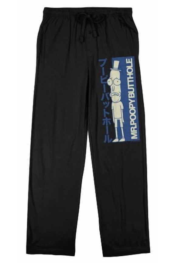 Rick & Morty Character Design Men's Black Sleep Pants-Small