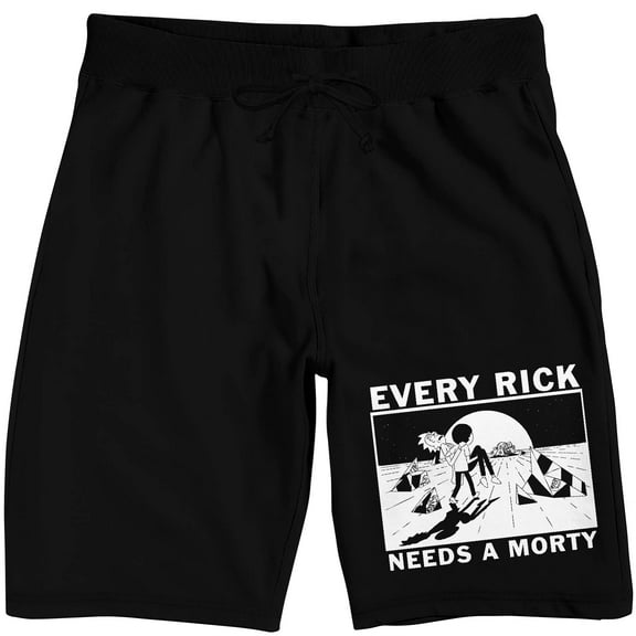 Rick & Morty Every Rick Needs A Morty Men's Black Sleep Pajama Shorts-XL