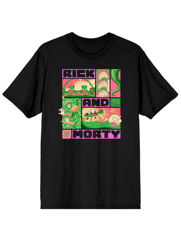 Rick & Morty Group Graphic Short Sleeve Tee for Men-XL