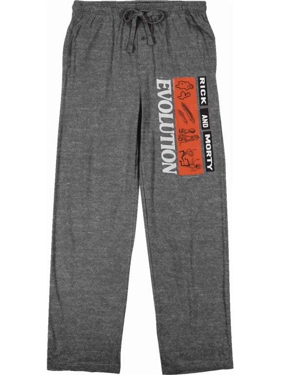 Rick & Morty Heather Grey Pajama Pants for Adult Men-XL