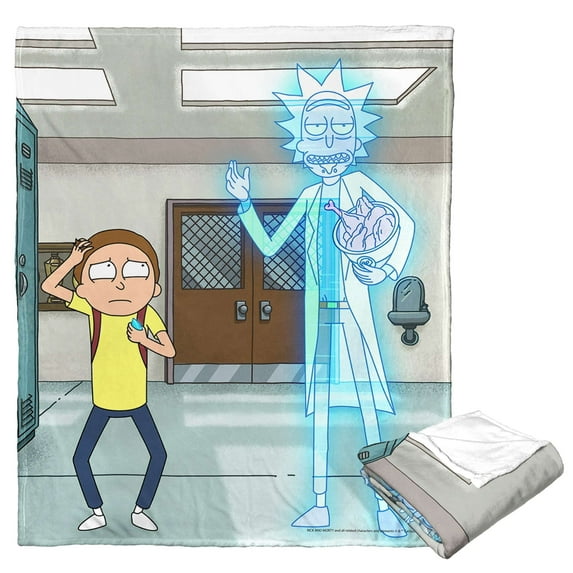 Rick & Morty Holographic Chicken Kids Silk Touch Throw Blanket