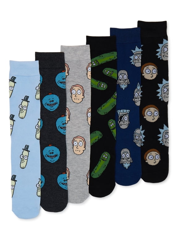 Rick & Morty Men's Crew Socks, 6-Pack