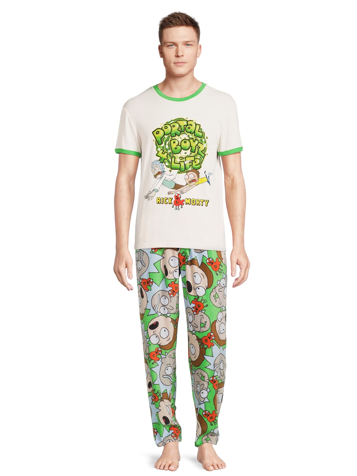 Rick & Morty Men's Graphic Tee and Pants Sleepwear Set, 2-Piece, Sizes S-2XL