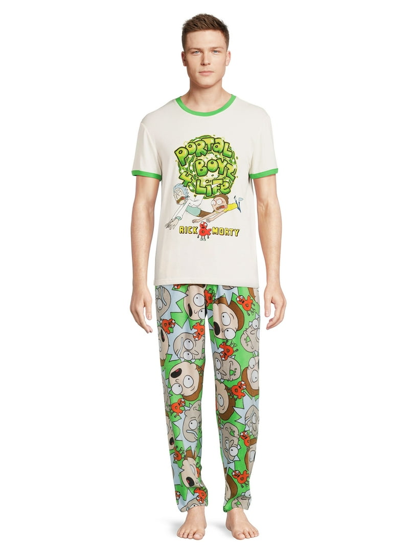 Rick Morty Men's Graphic Tee and Pants Sleepwear Set, 2-Piece