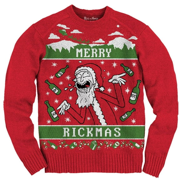 Rick & Morty Merry Rickmas Adult Christmas Crew Sweater, X-Large