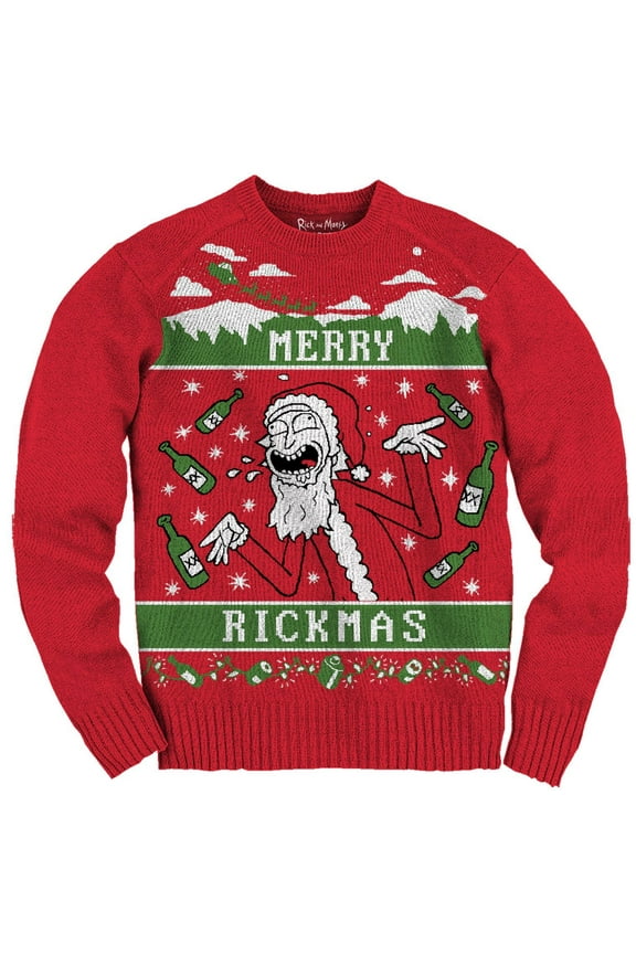 Rick & Morty Merry Rickmas Adult Christmas Crew Sweater, XX-Large