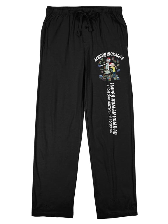 Rick & Morty Merry Rickmas Ship Men's Black Sleep Pajama Pants-XXL
