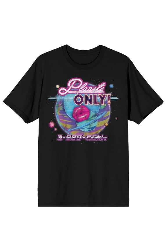 Rick & Morty Planets Only Crew Neck Short Sleeve Men's Black T-shirt-3XL