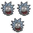 thumbnail image 1 of Rick & Morty Rick Character Head Embroidered Iron On Patch Set of 3 Patches, 1 of 1