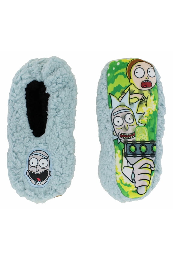 Rick & Morty Rick Mens Printed Sole Mushie Slipper Socks