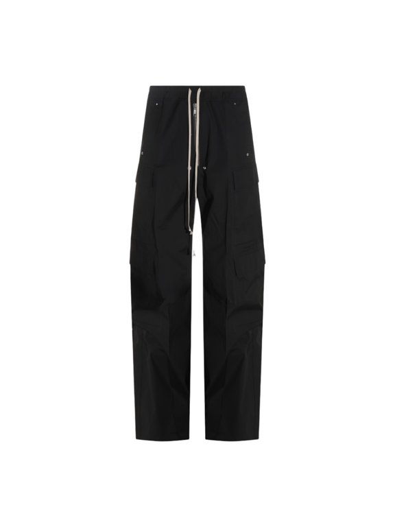 Relaxed Fit Black Trousers With Cargo Pockets (Men's)