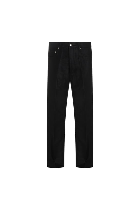 Straight Fit Black Jeth Trousers With Minimalist Detailing (Men's)