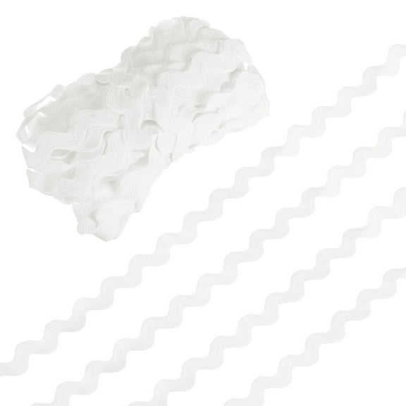 Rick Rack Trim, 10 Yard 10mm / 0.4 Inch Wave Bending Fringe Trimming Ribbon [White]