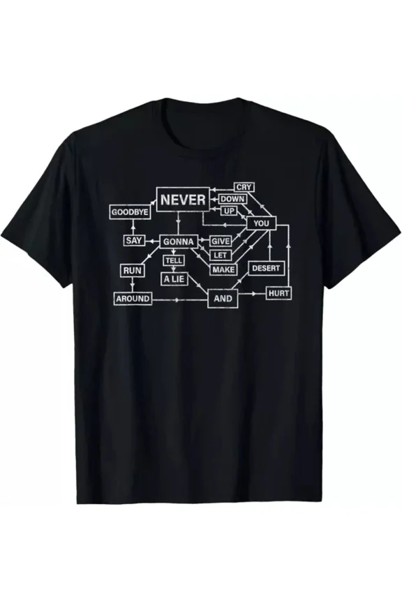 Rick Roll Flowchart Internet Funny 80S Music Nerd Shirt Unisex S-5XL Hot Trending Shirt, Vintage Birthday Gift